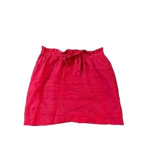 St. Tropez West 100% Linen Pink‎ Mini Skirt Elastic Waist Size M